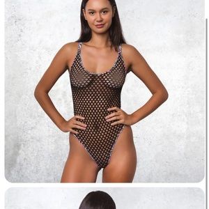 Wicked Weasel Sexy 801 Mega Mesh Safari Black One Piece Bikini Swimwear